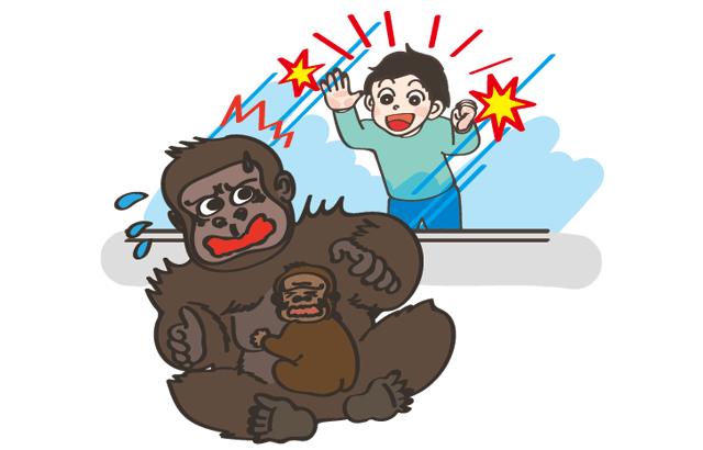 展示場のガラスを叩いたり、大きな音を出さない