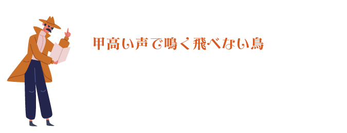 甲高い声で鳴く飛べない鳥